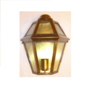 mezza lanterna da parete in ottone - half brass wall lantern