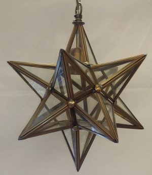 B018 lume a stella in ottone dia. cm. 40 h. cm. 45