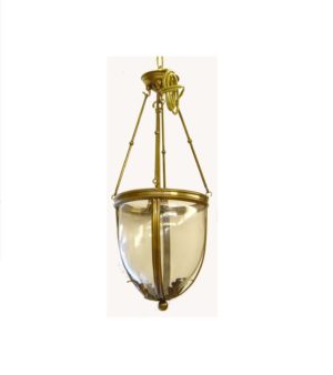 lampadario con vetro trasparente e ottone - chandelier with clear glass and brass