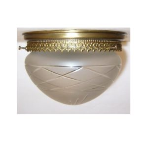 plafoniera tonda piccola in ottone e vetro - small round ceiling lamp