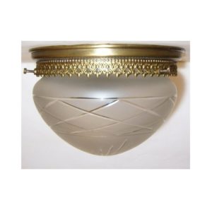 plafoniera tonda piccola in ottone e vetro - small round ceiling lamp