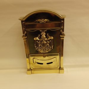 cassetta postale ottone lucido - mailbox in heavy die-cast brass