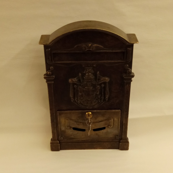 cassetta per posta in ottone bronzato - mailbox in heavy die-cast brass