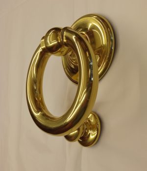 polished brass ring door knocker - F300 - Image 2