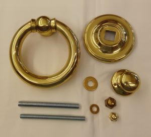 polished brass ring door knocker - F300 - Image 3