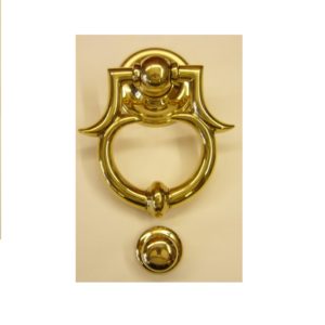 battente per portone a riccio in ottone - door knocker with curly shape