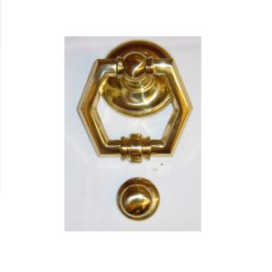 battiporta esagonale in ottone pesante - brass hexagonal knocker.