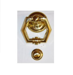 battiporta esagonale in ottone pesante - brass hexagonal knocker.