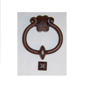 battiporta in ferro forgiato e patinato - forged iron door knocker