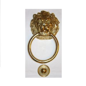battente testa di leone con grande anello - lion knocker with large ring