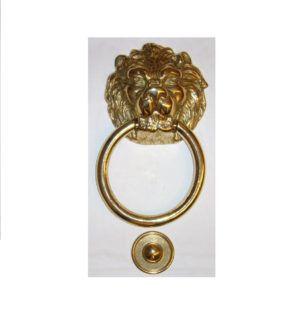 battente testa di leone con grande anello - lion knocker with large ring