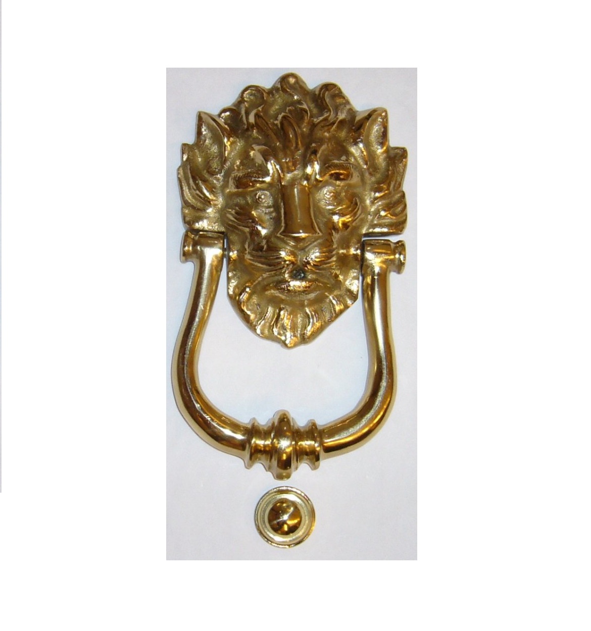battiporta artigianale con leone in ottone - handcrafted door knocker