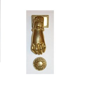 battente mano grande in ottone - large brass hand knocker