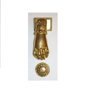 battente mano grande in ottone - large brass hand knocker