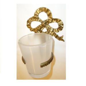 M015 porta bicchiere con fiocco doppio - glass holder with double bow