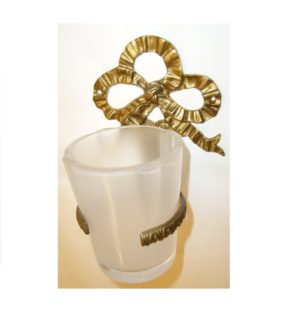 M015 porta bicchiere con fiocco doppio - glass holder with double bow