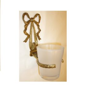 M023 portabicchiere con nastro - wall cup holder with ribbon decoration