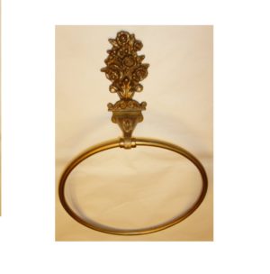 M045 anello portasciugamani decoro fiori - towel ring with flower decoration