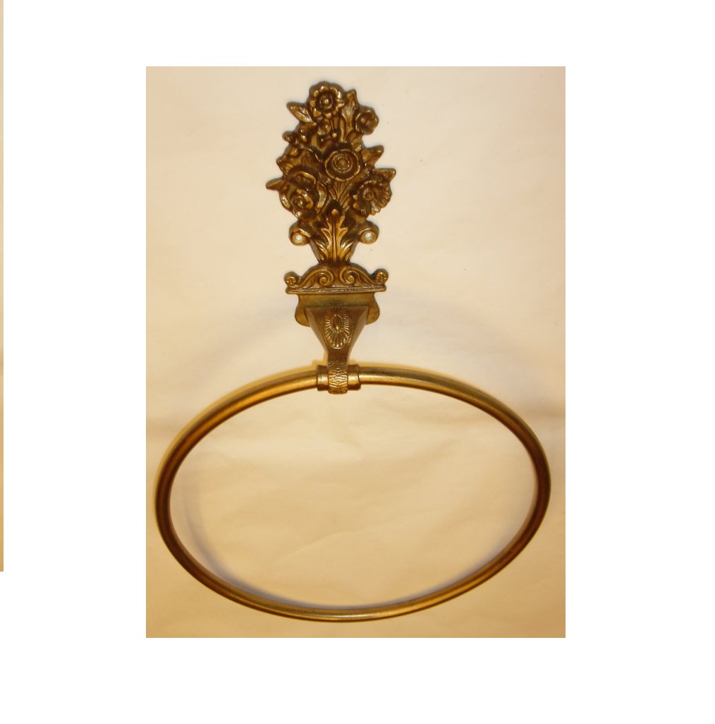 M045 anello portasciugamani decoro fiori - towel ring with flower decoration
