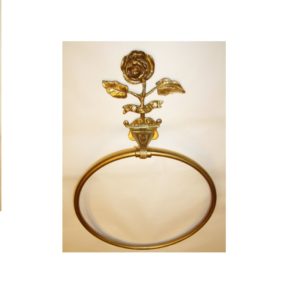M053 anello portasciugamani decoro rosa - towel ring with decorative rose