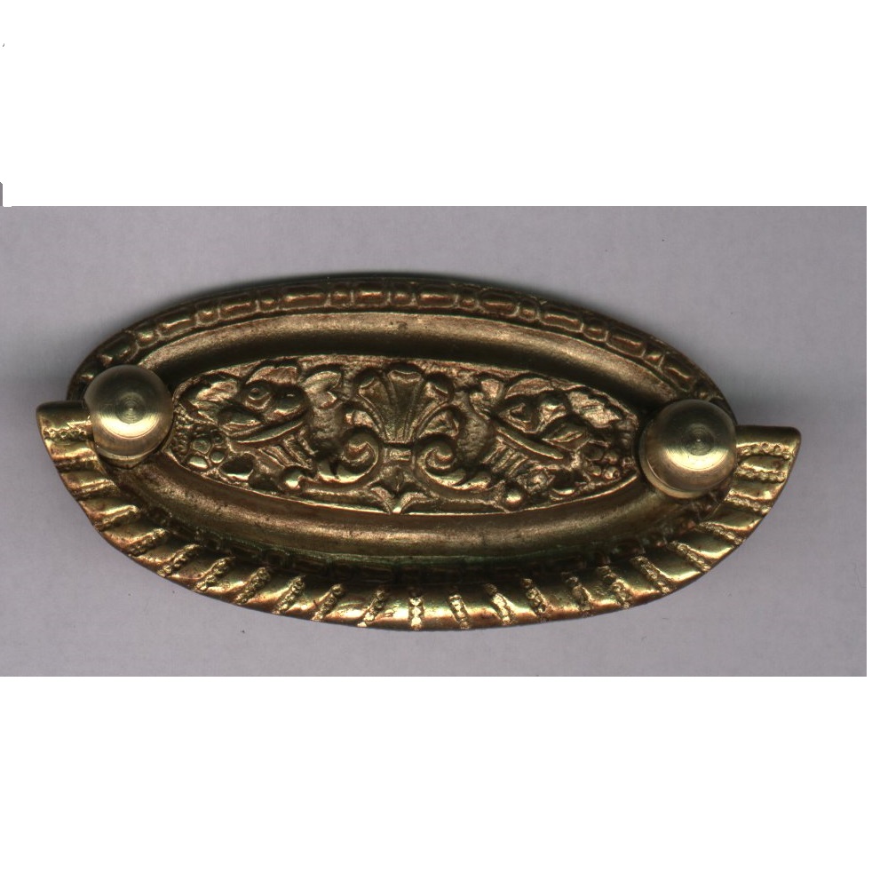 maniglia con placca ovale in ottone - small jointed handle