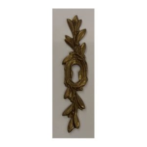 bocchetta decorata con foglie in ottone - keyhole decorated with leaves