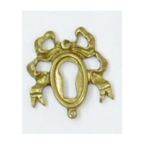 bocchetta a fiocco stile antico in ottone - nineteenth century style bow keyhole