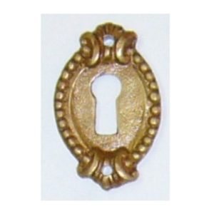 bocchetta perlinata con ricci in ottone - beaded keyhole