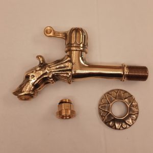 rubinetto con delfino da 1/2 pollice - tap with dolphin in polished brass