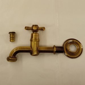 rubinetto da giardino in ottone brunito - garden tap in burnished brass