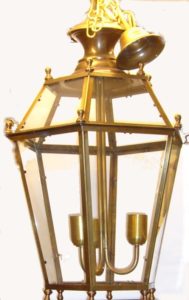 B026 brass lantern 3 lights cm. 46 x 70 h