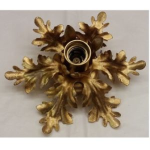 plafoniera semplice in ferro dorato - simple ceiling lamp in gilded iron