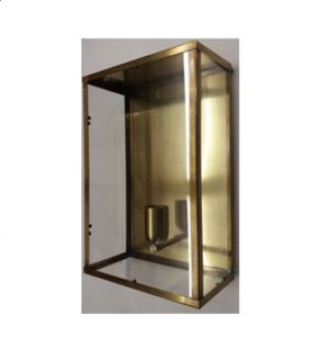 mezza lanterna rettangolare da parete in ottone - half rectangular wall lantern