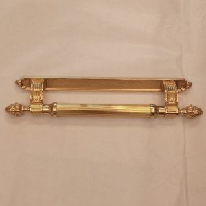 maniglione in ottone con piastra d'appoggio - brass pull handle, with plate