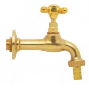 rubinetto in ottone lucido da giardino - garden tap in polished brass