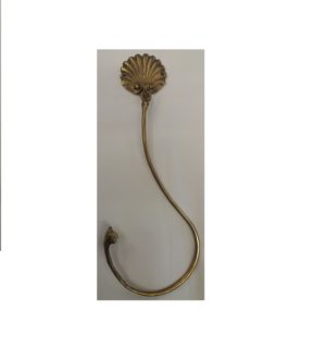 reggitenda snodato decorato con conchiglia - brass articulated holdback