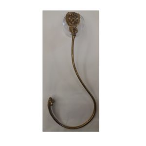 reggitenda snodato decorato con testa di leone - brass articulated holdback