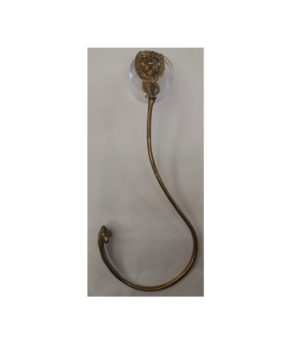 reggitenda snodato decorato con testa di leone - brass articulated holdback