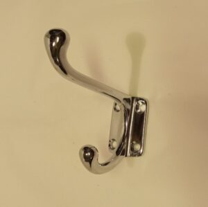 gancio doppio in cromo lucido - double hook in polished chrome