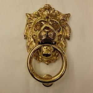 battiporta leone ottone lucido - shiny lion door knocker