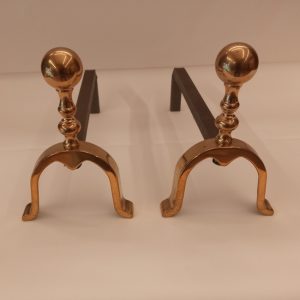 coppia alari in ottone - pair of brass andirons