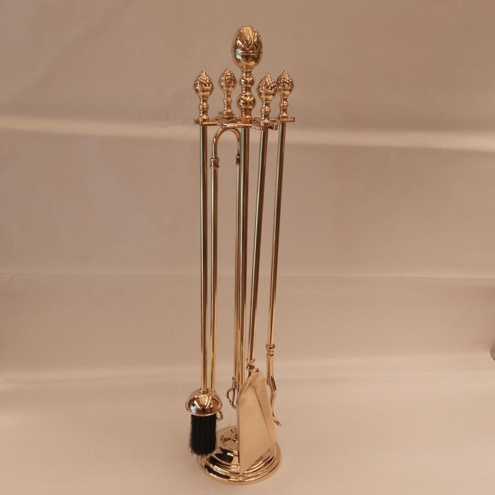 servizio da camino con pigna - fireplace set with pine cone