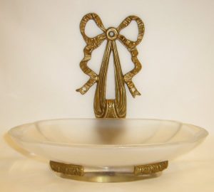 porta sapone con decoro fiocco -soap dish with bow decoration
