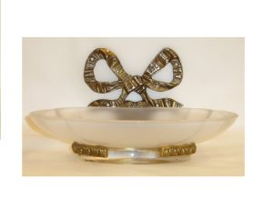porta sapone con decoro fiocco - soap dish with a simple bow