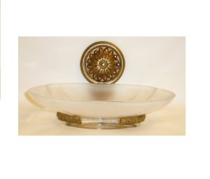 porta sapone con rosone - soap dish with rosette decoration
