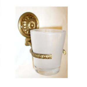porta bicchiere con decoro rosone