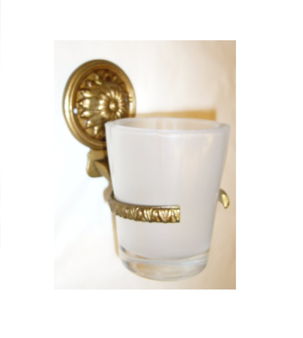 porta bicchiere con decoro rosone